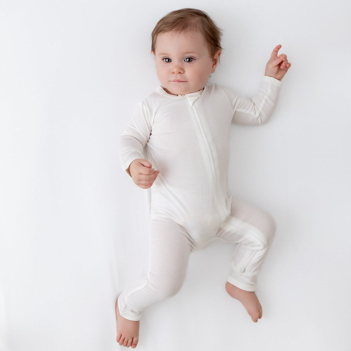 Zippered Romper in Cloud
