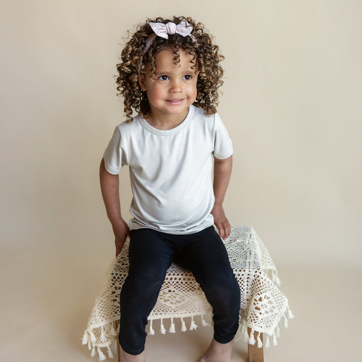 Knotted Bow Headband in Blush