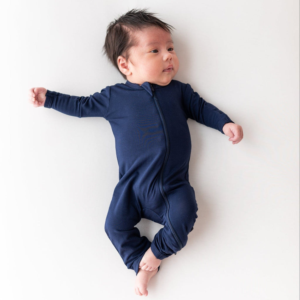 Zippered Romper in Navy