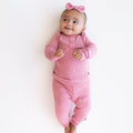 Ribbed Infant Henley Set in Apple Blossom