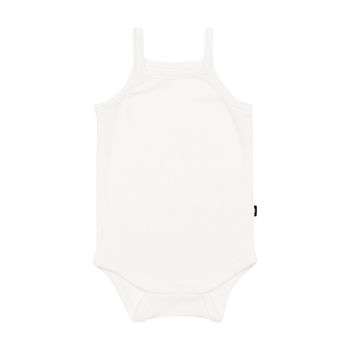 Ribbed Spaghetti Strap Bodysuit in Cloud