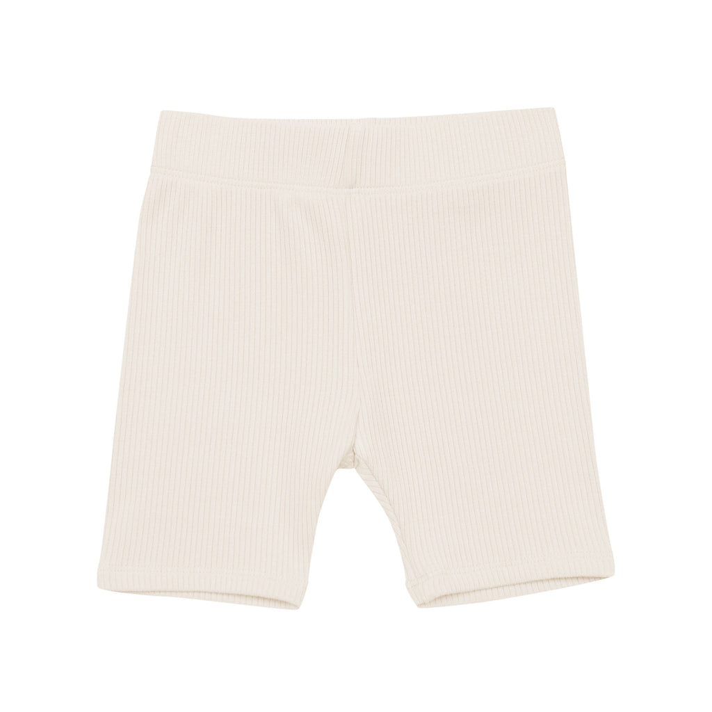 Ribbed Toddler Biker Shorts in Oat