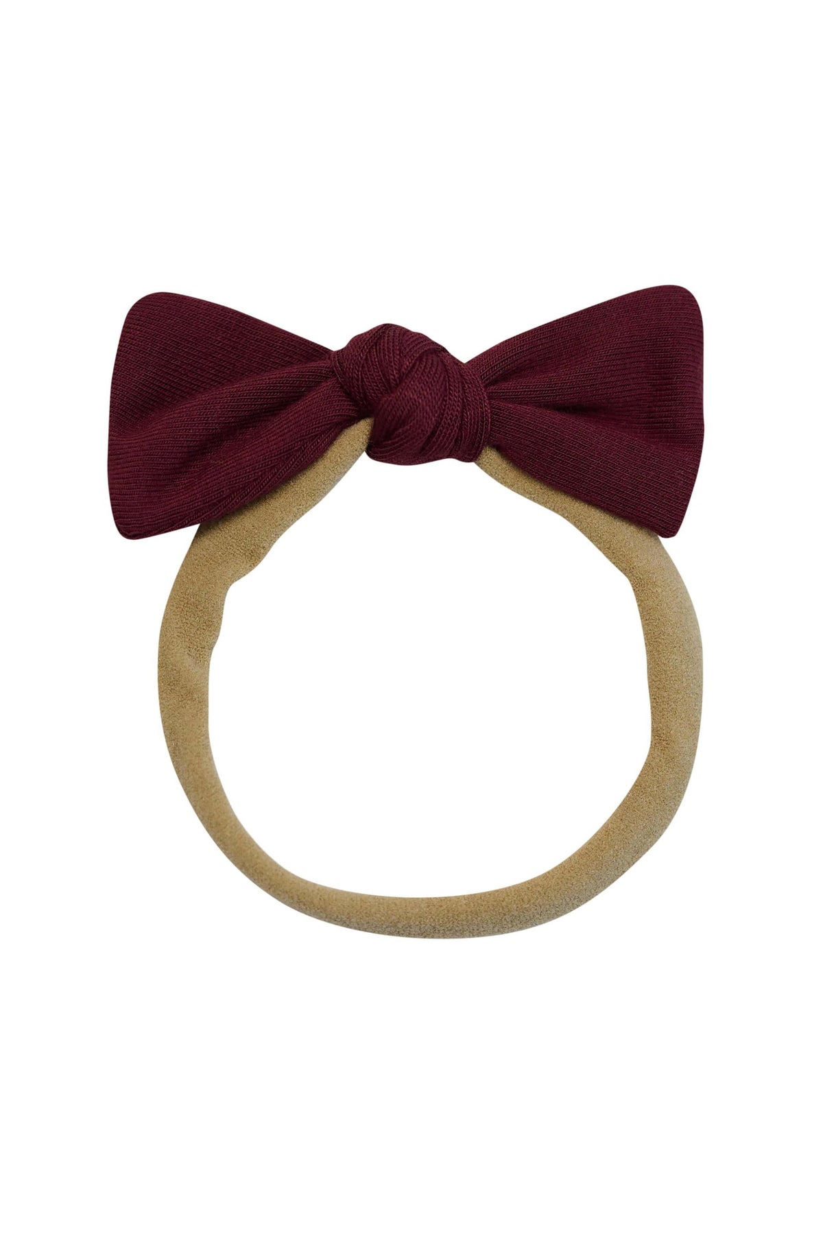 Tiny Nylon Bow in Burgundy