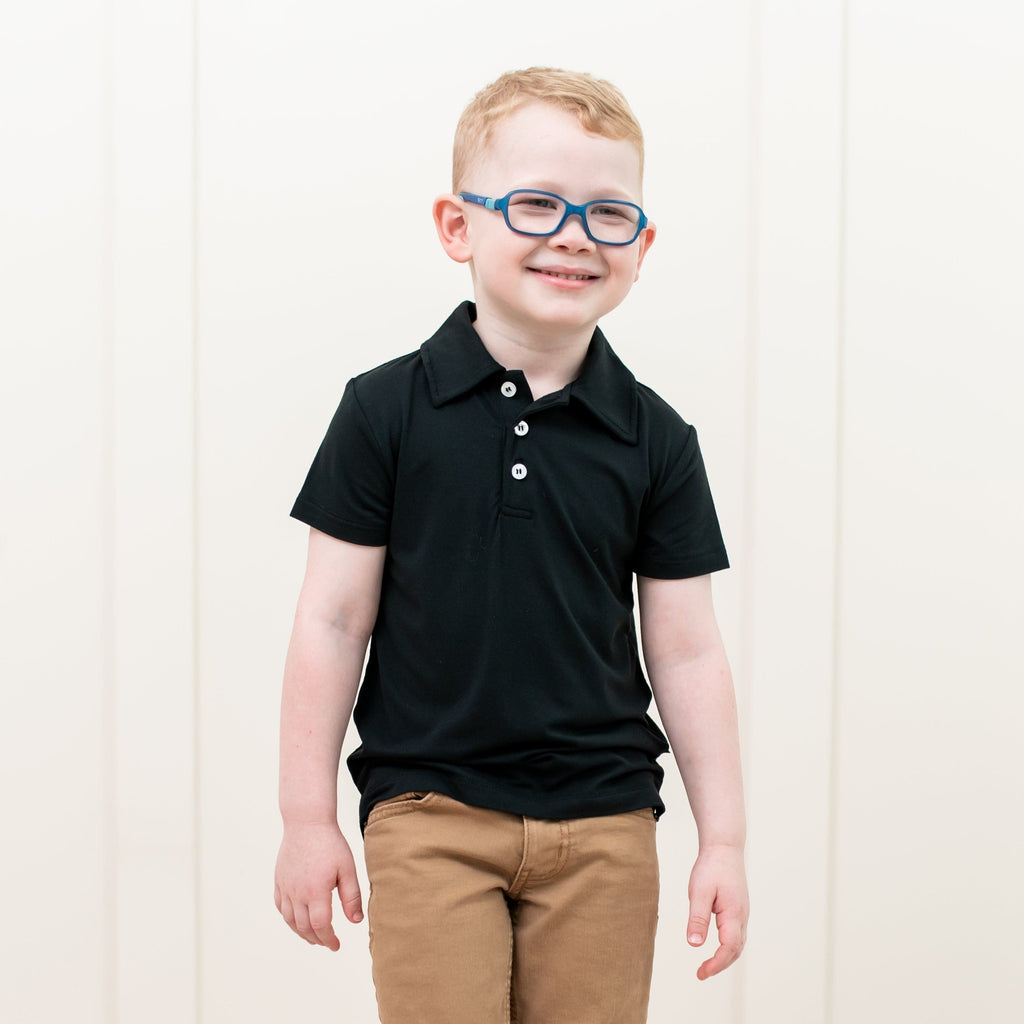 Toddler Short Sleeve Polo in Midnight