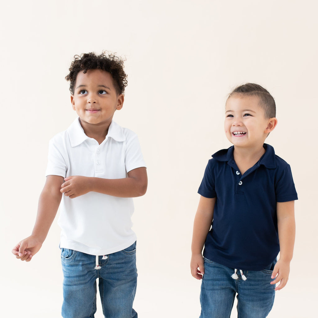 Toddler Short Sleeve Polo in Snow
