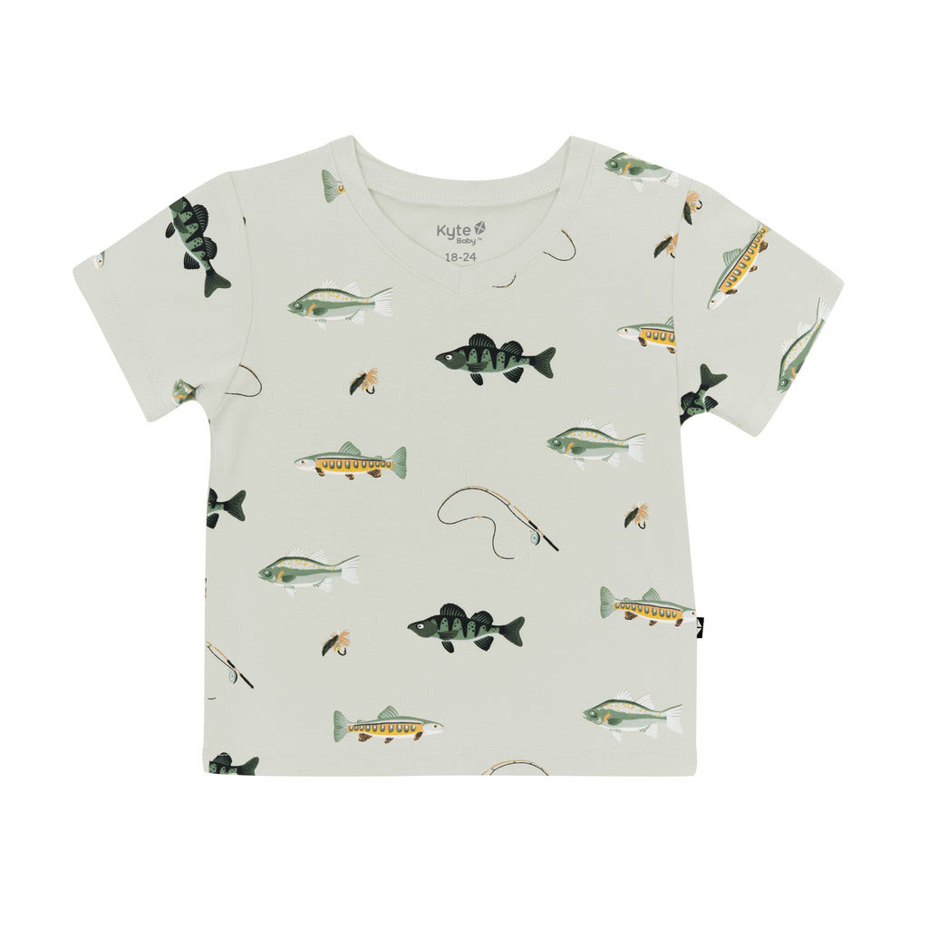 Toddler V-Neck Tee in Fishing