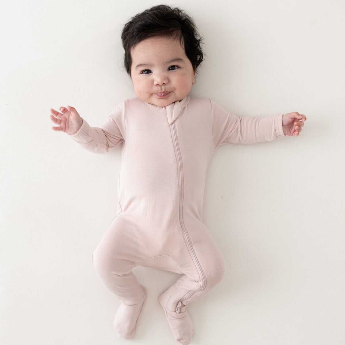 Zippered Footie in Blush