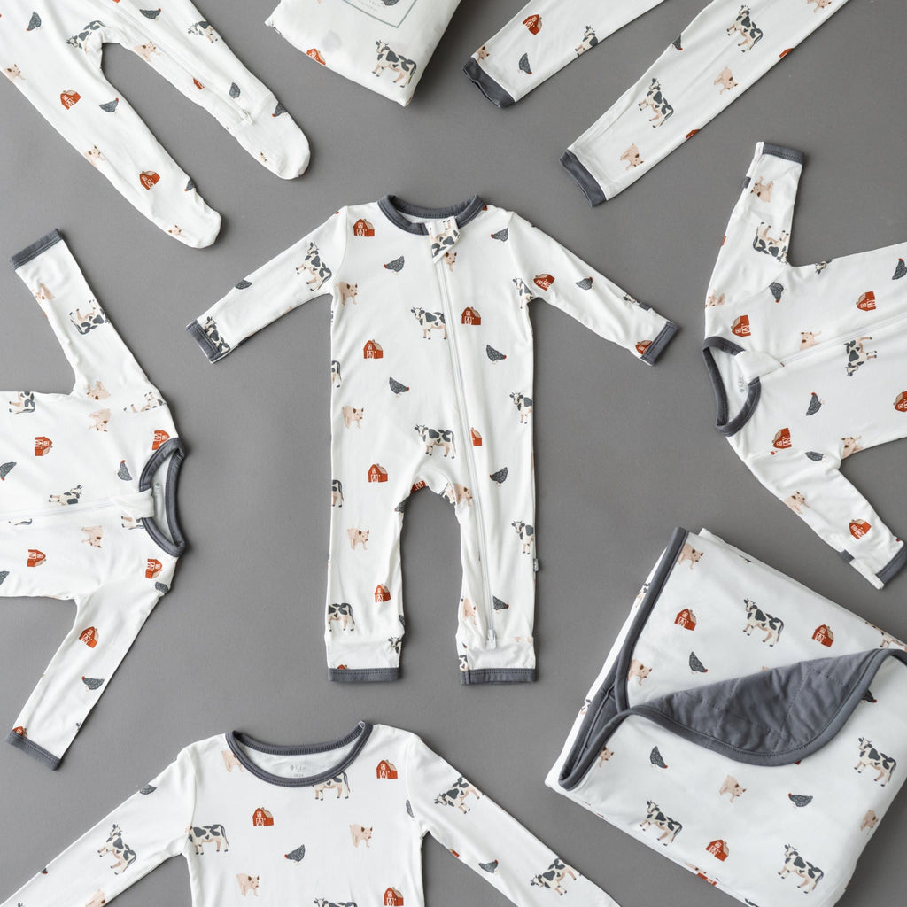 Zippered Footie in Farm