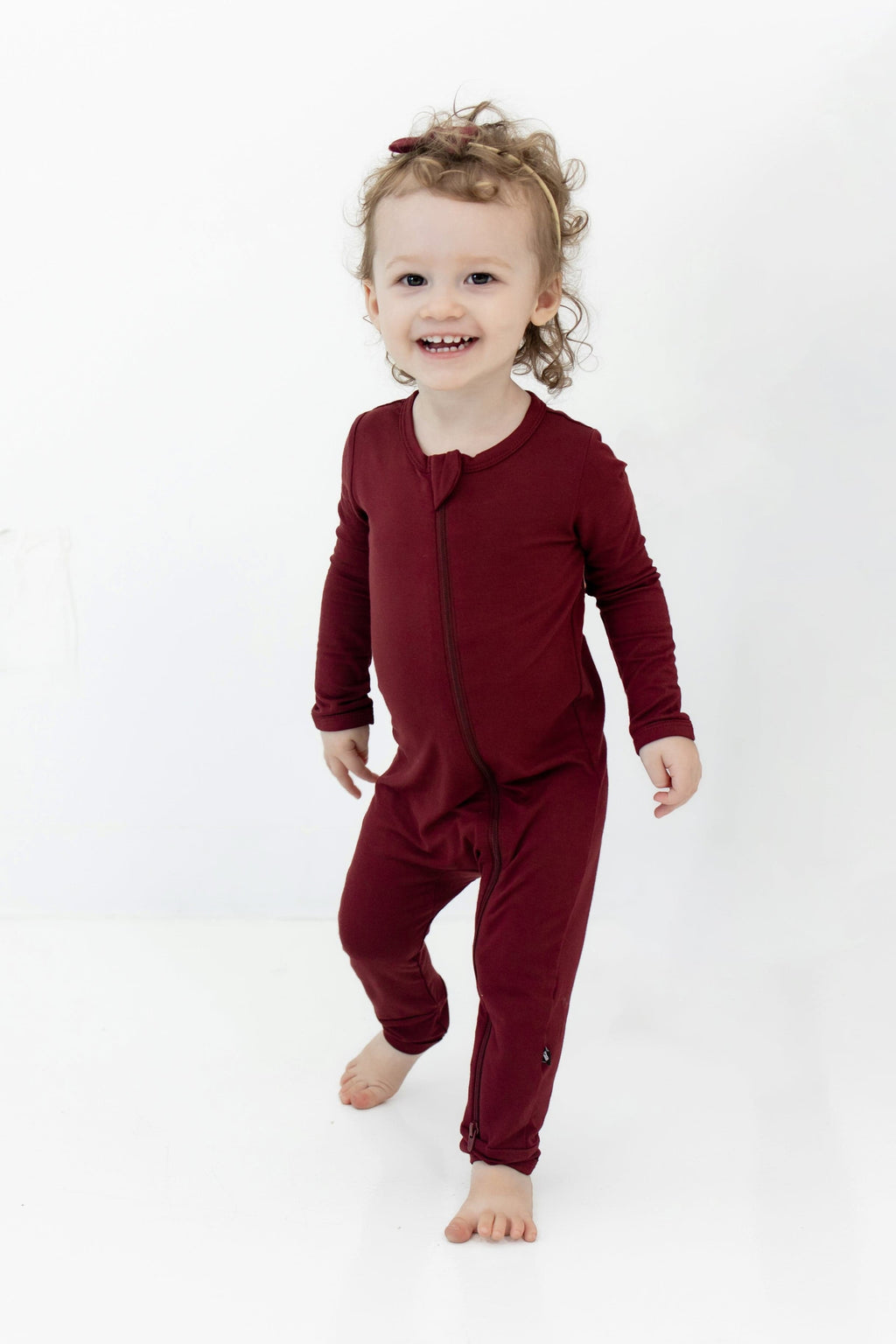 Zippered Romper in Burgundy