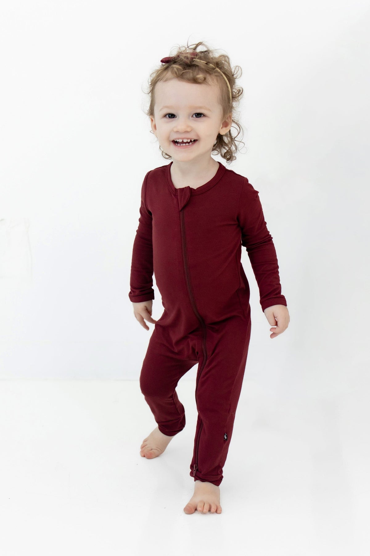 Zippered Romper in Burgundy